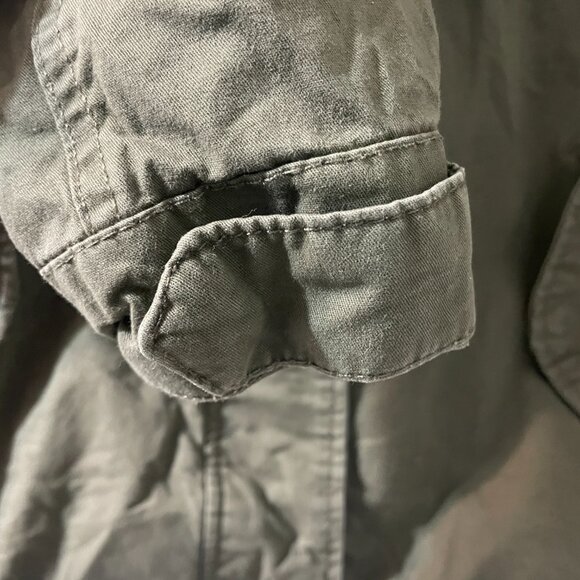 Ambiance Hooded Utility Jacket, Size Small Olive Green Drawstring Waist - Picture 9 of 10